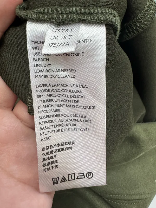 Anthropologie Army Green Faux Suede Legging Pants Size 28 Tall - Image 5