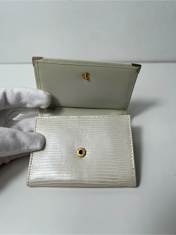 Swarovski Crystal Embellished Lizard Embossed Bifold Leather Wallet - Image 7