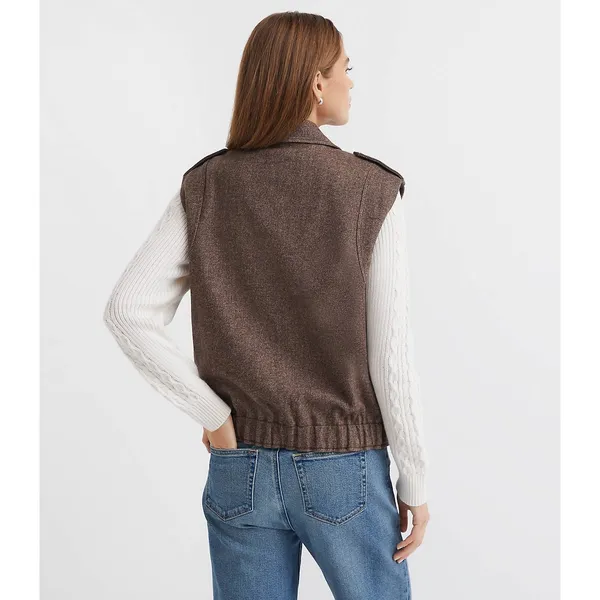 Loft brown Relaxed vest jacket women's size medium dark academia trendy‎ - Image 3