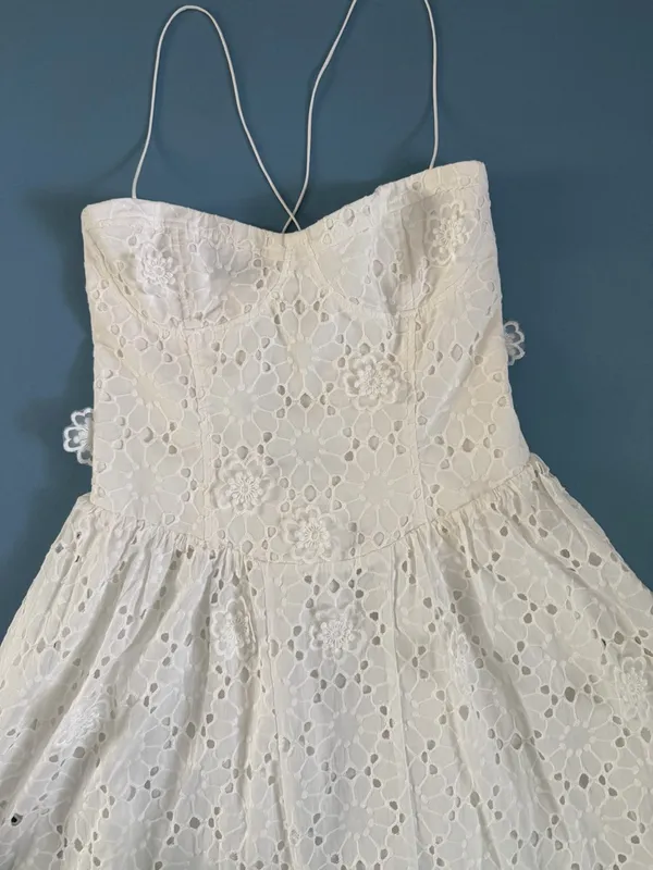NWT Bardot Estie Broderie Orchid White‎ Lace Floral Cotton Maxi Dress - Image 5