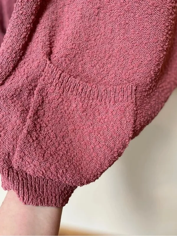 Dreamers Pink Oversized Cardigan S Cozy Slouchy Soft Girl Open Front Sweater - Image 4
