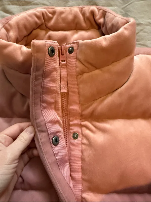 Abercrombie & Fitch Pink Velvet Puffer Coat - Image 3