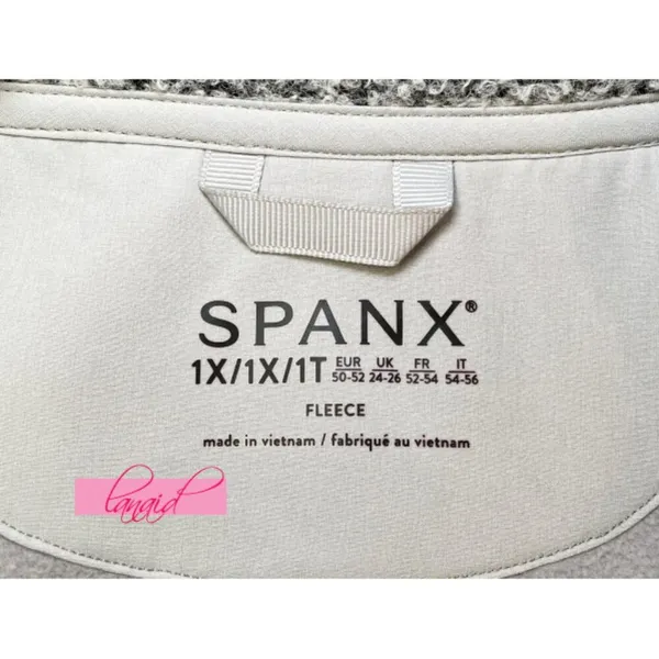 Spanx Luxe Fleece Jacket Pebble Grey Sherpa Faux Shearling Fuzzy Teddy Coat 1X - Image 8