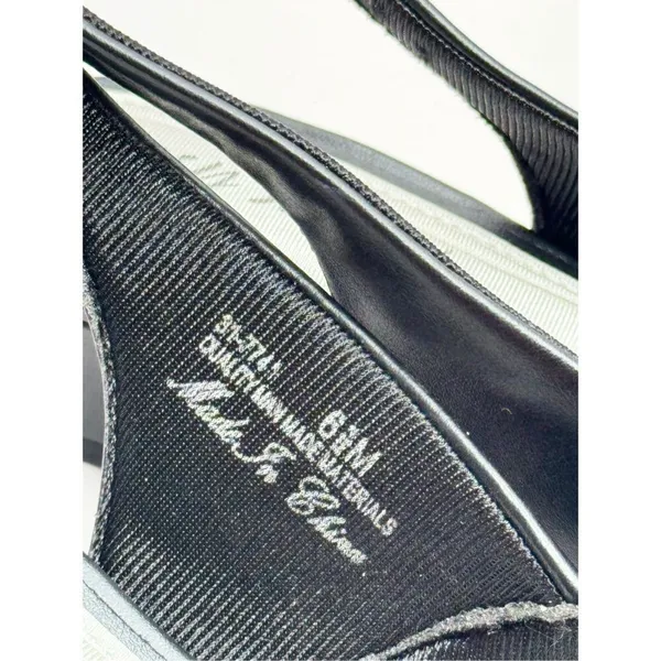 Easy Street Black Slingback Pumps Pleated Low‎ Block Heel Shoes 6.5 - Image 8
