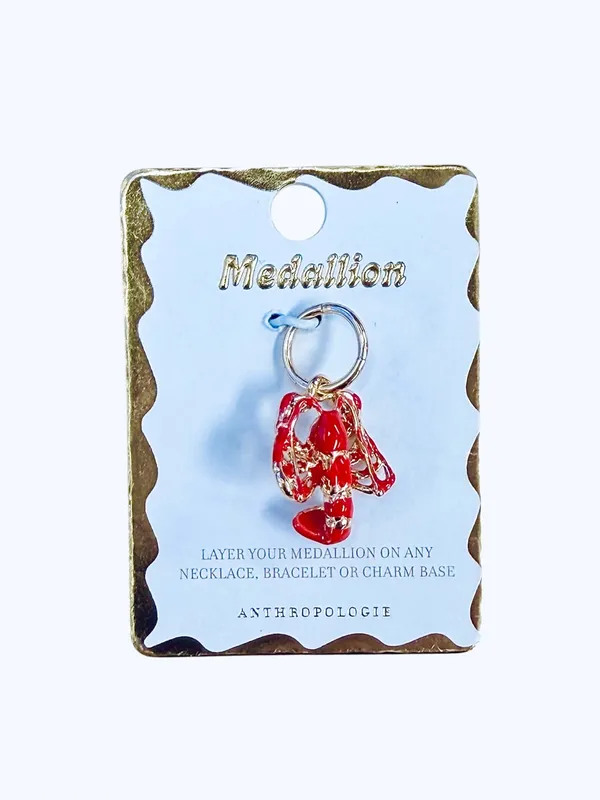 Anthropologie Red Lobster Charm Pendant - 14k Gold Plated Accents NWT 🦞🦞🦞 - Image 2