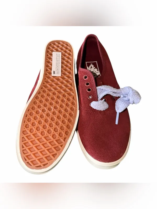 NEW Vans Authentic Suede Pomegranate/Snow White Lace Up Sneaker SZ-9.5 - Image 4