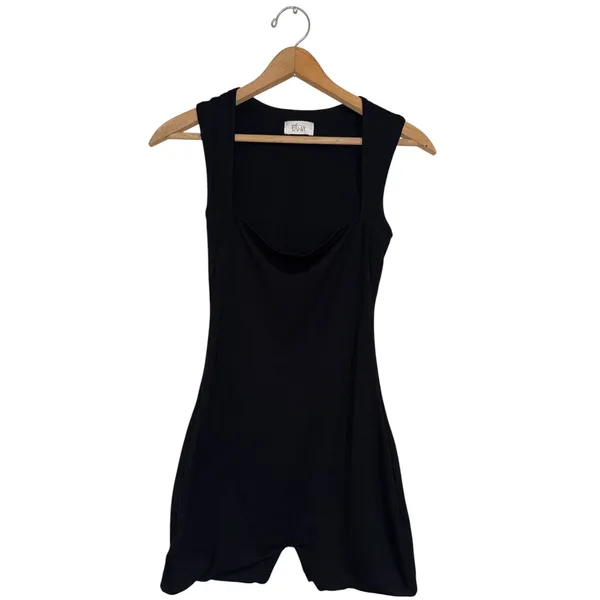 Oh Polly Nova Square Neck Romper Black Sleeveless Bodysuit Size 6 - Image 4