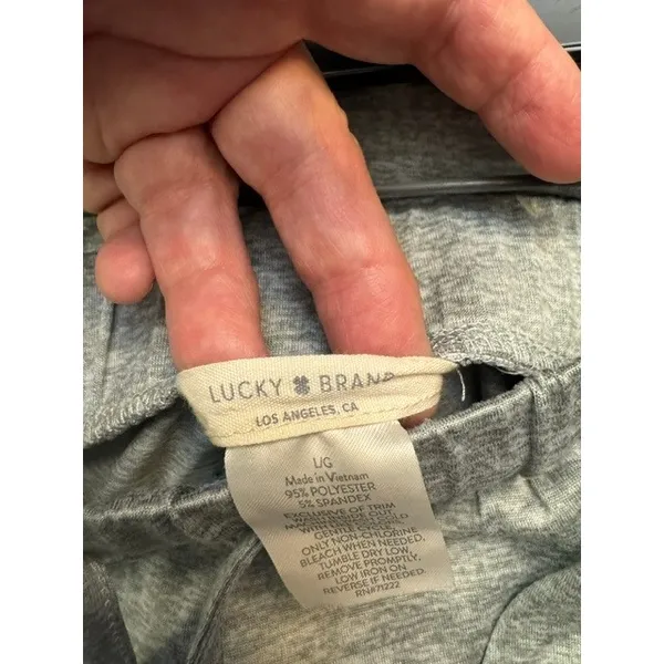 Lucky Brand Womens Heather Gray Lounge Jogger Pants Elastic Waist Pockets LG (E) - Image 3