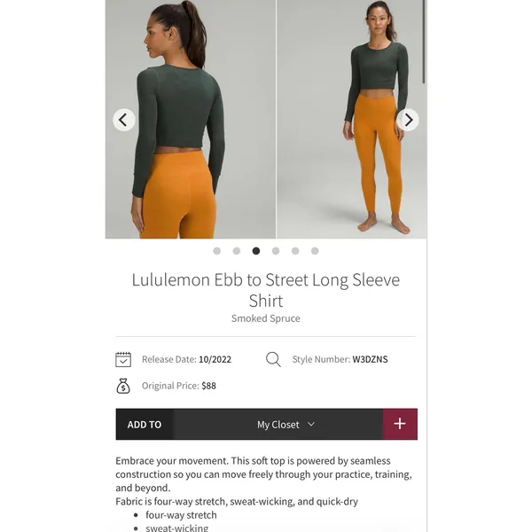Lululemon Ebb to Street Long Sleeve Shirt 10 women - Image 8