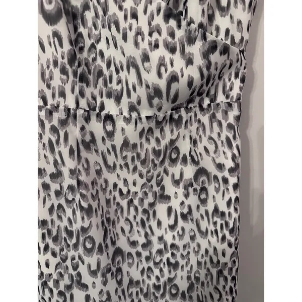 Superdown Kina Leopard Print‎ Mini Dress Ruffle V Neck Spaghetti Strap Size S - Image 5