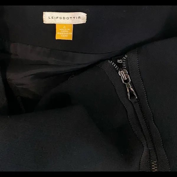 Anthropologie Leifsdottir 4 Zipped Mini Swing Skirt Black Stretch Knit Zipper - Image 5