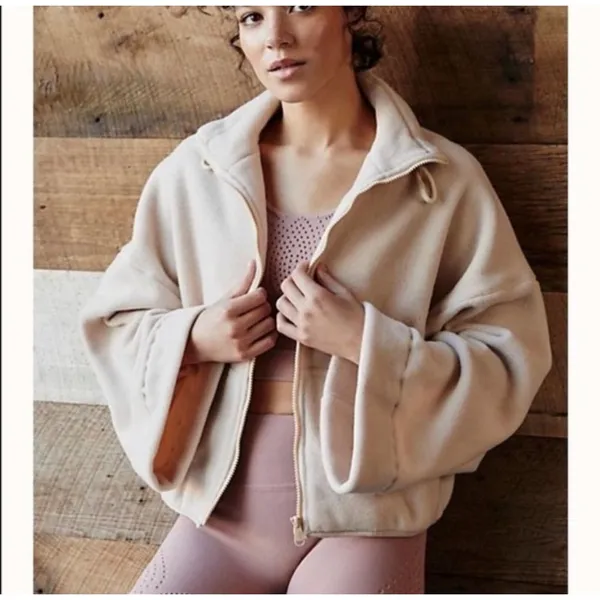 Free‎ People Movement Women's Climb High Fleece Jacket Cream Sz M - Image 3