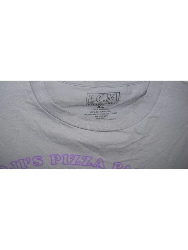 LCM International XL Graphic Tee Lavender Kawaii Cat Pizza Palace Tokyo T-Shirt - Image 3