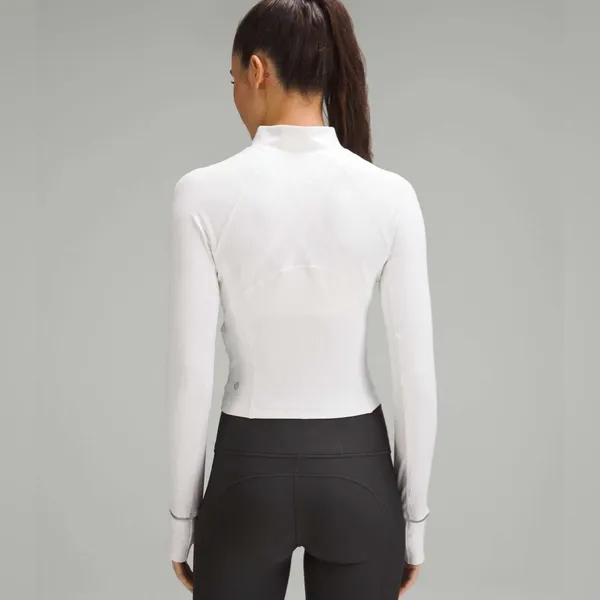 Lululemon Its Rulu Run Ribbed Cropped Half Zip 4 - Image 2