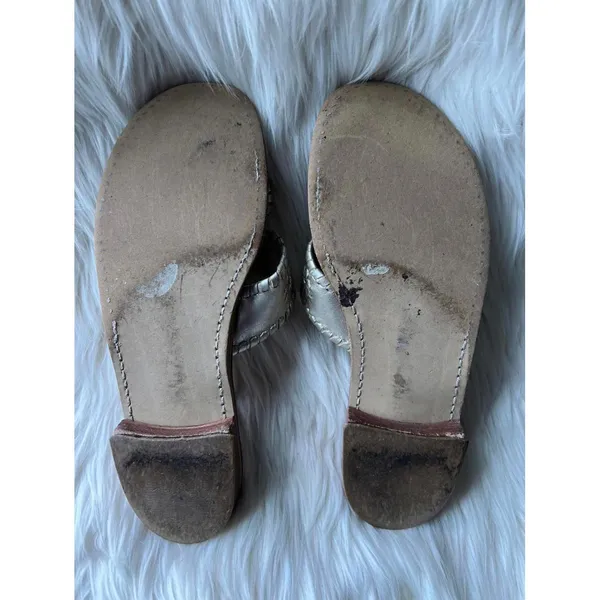 Jack Rogers Women's Gold Metallic Leather Sandals - Image 2