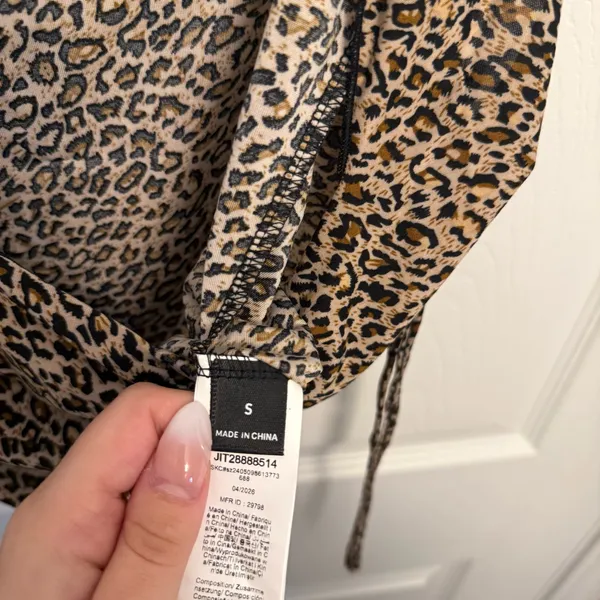 SheIn Leopard Print Mesh Ruched Sleeveless Top - Image 4