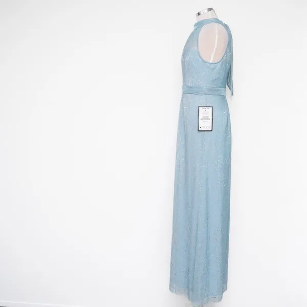 Adrianna Papell‎ | Floral Metallic Stencil Halter Gown - Image 6