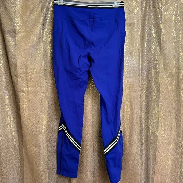 Free People Movement Cobalt Blue Zephyr Striped Leggings Small - Image 2