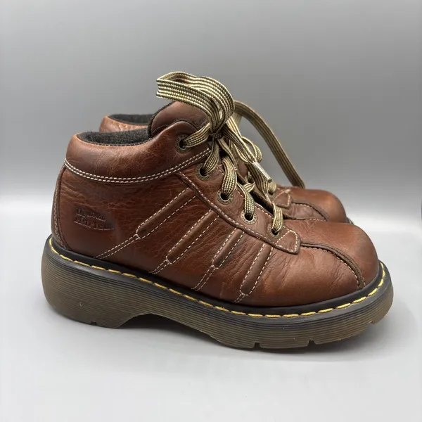 Dr Martens Chunky Ankle Boots Womens Size 7 Mens 6 Brown Lace Up Hightop Y2K - Image 3