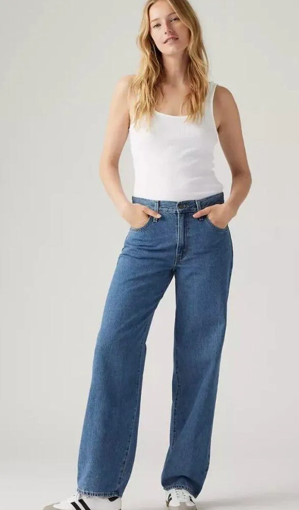 Levi's Premium Baggy Dad Women's 32x30 Jeans Hold My Purse Medium Wash - Image 5