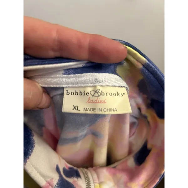 Bobbie Brooks XL Colorful Abstract Half Zip Pullover Stretch Women’s Top Lounge - Image 5