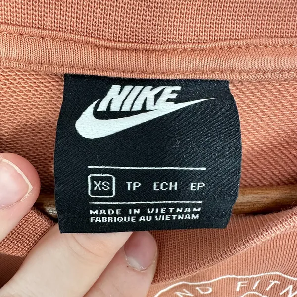 Nike Women's Size XS Femme Crew Jumper Terra Blush Pink Tan Loungewear Active - Image 4