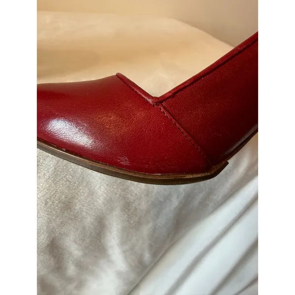 Vintage Fornarina LTD Pump Heel Women Size 8.5 Maroon Red Slip-On Round Toe - Image 7