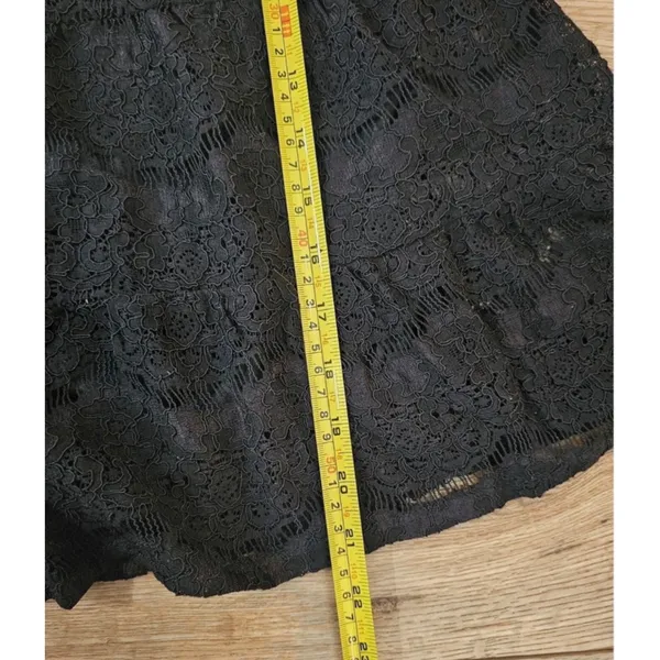Monteau Black Lace Coquette Tiered Babydoll Blouse Top Women's Small NWT - Image 11