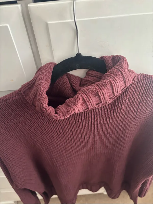 aerie Ribbed Turtleneck Sweater in Mauve size small but is oversized - Image 2