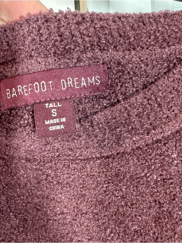 Barefoot Dreams Cozy‎ Chic Sweatshirt sweater size small tall Maroon red purple - Image 2