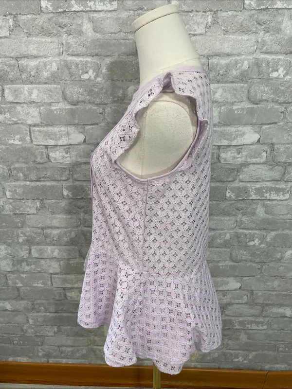 Banana Republic Lavender Lace Peplum Top - Image 2