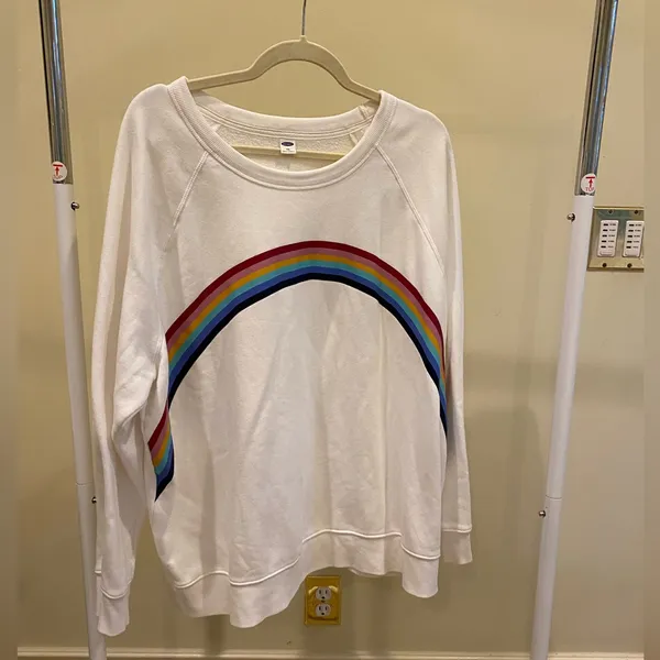 Old Navy White Sweatshirt with Colorful Design - Image 2