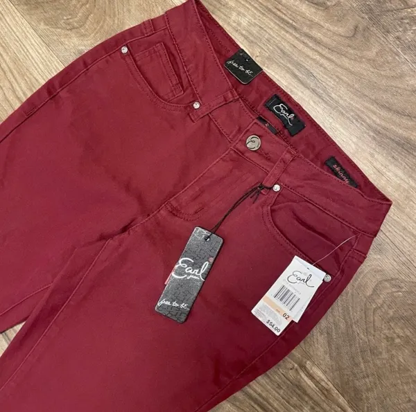Earl Jean NWT! Women’s Zinfandel Burgundy Red Skinny Jeans Size 2 - Image 6