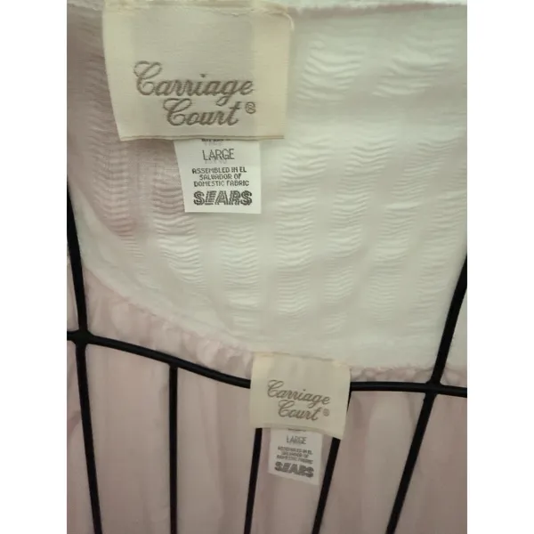 Vtg Carriage‎ Court Nightgown Womens Large Pink Lace Ruffle Long Sleeve Set - Image 7