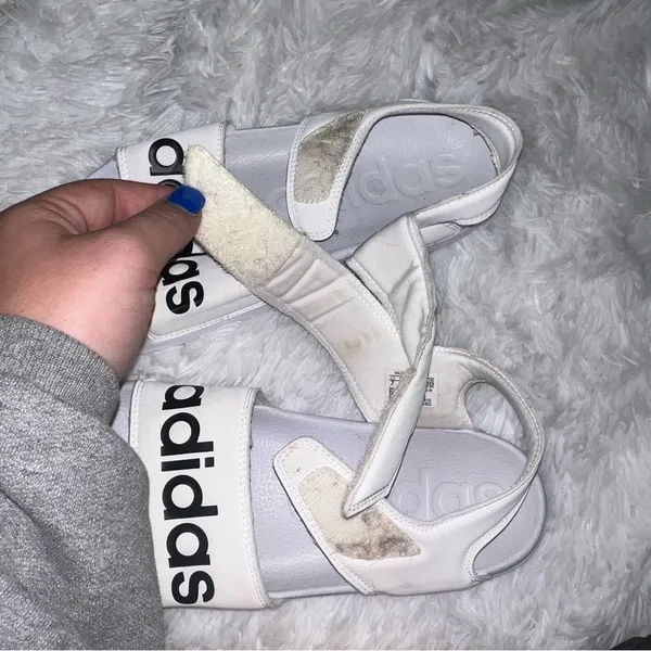 Adidas White Open Tor Slip on with Back Sandal size women’s 7 - Image 6