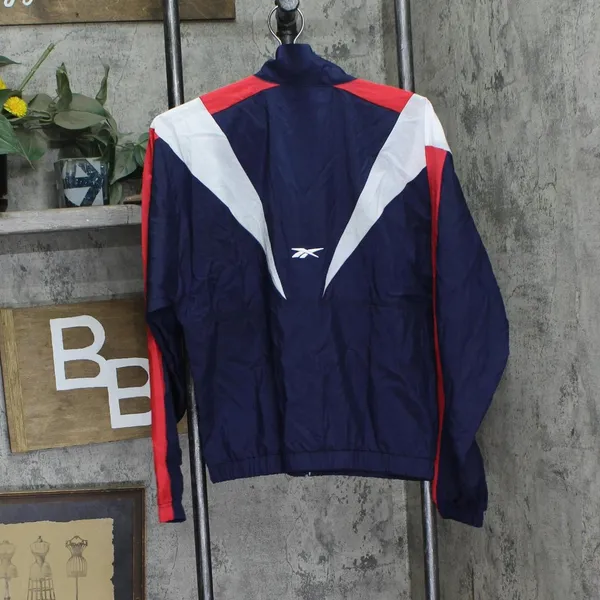 NWT Reebok Womens Pocket Nylon Track Jacket IU0779 Vector Navy Blue S - Image 3