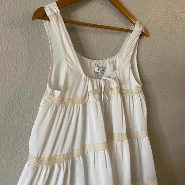 LOUCIA Tiered Lace Babydoll Dress Cottagecore romantic milkmaid festival Small - Image 12