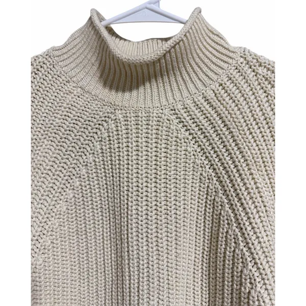 J. Crew‎ Relaxed Rollneck Sweater Linen Women's Size Small - Image 3