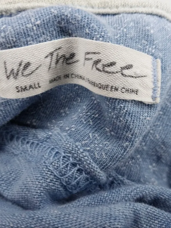 We The Free Free People Petal Pusher Pullover Boho Light Blue Long Sleeve Top - Image 11
