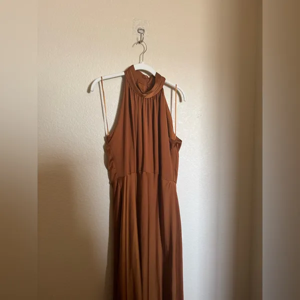 BHLDN Cortland Esme Charmeuse Formal Satin Gown Sz‎ 16 in Cinnamon NEW - Image 4