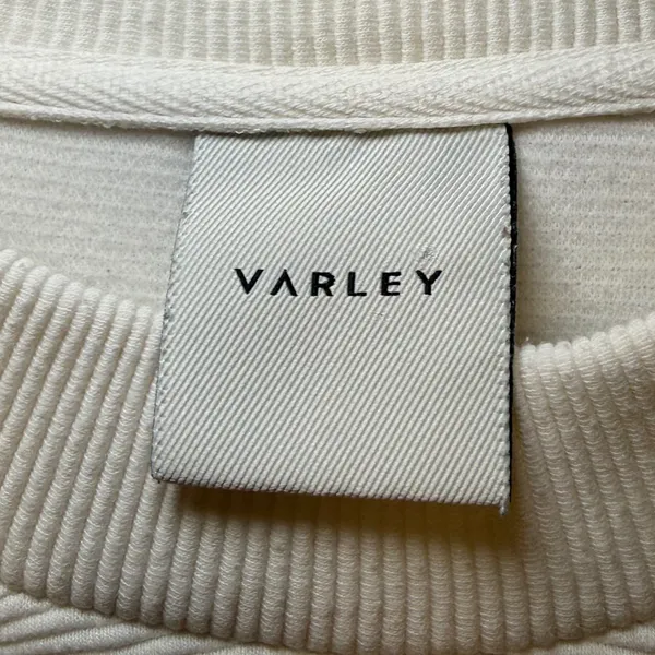 Varley Horton Side Zip Active Sweatshirt Oversized XS Ivory Cream Ribbed Flawed‎ - Image 3