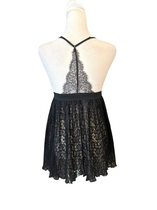 Victorias Secret Black Lace Floral Baby Doll Lingerie Slip Dress Womens Med NWOT - Image 2