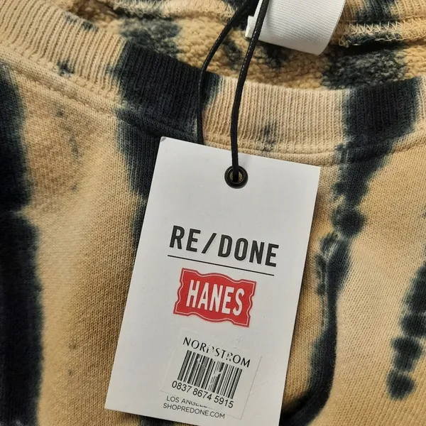 $265 NWT RE/DONE Womens Crewneck Sweatshirt Size Medium Sweater Tie Dye Grunge - Image 6