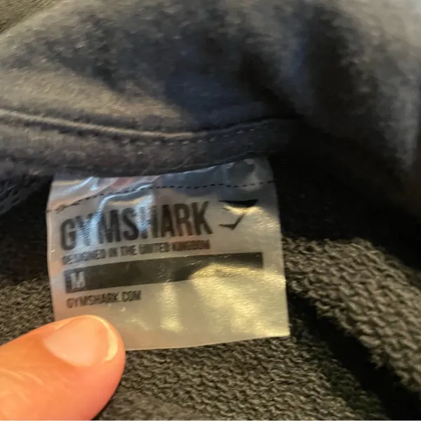 Gymshark cropped tie hoodie black with pink/white logo long sleeve medium - Image 4