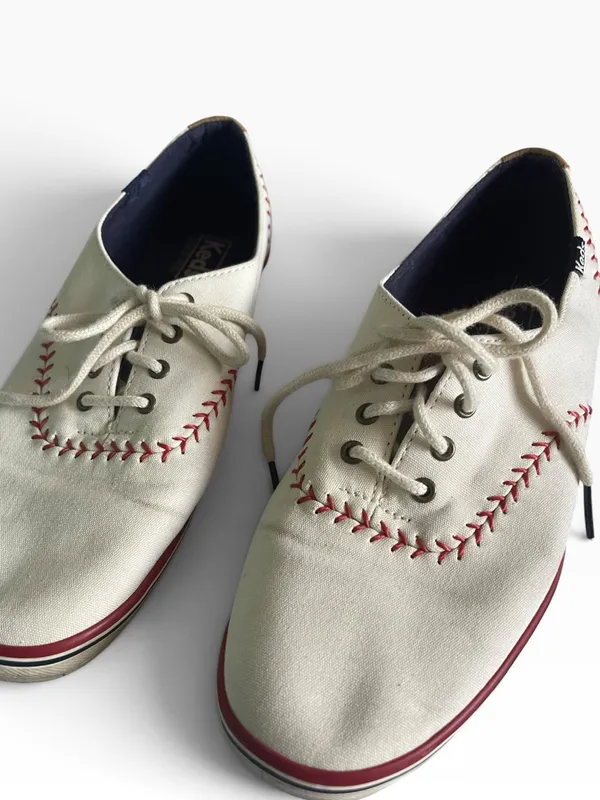 Keds Champion Pennant Baseball Stitch Canvas Sneakers - Off-White - Image 3