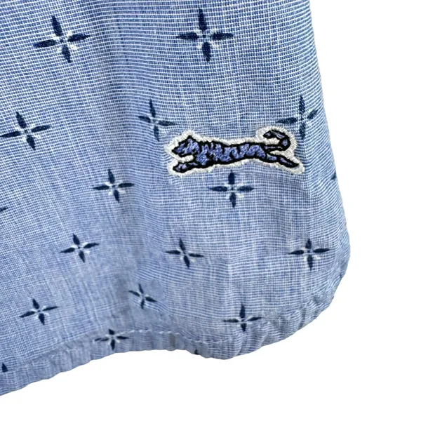 Le‎ Tigre Blue Patterned Collared Long Sleeve Cotton Button Up Size L Size L - Image 4