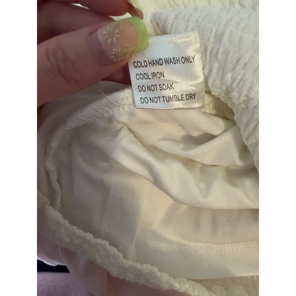 Princess Polly White Textured Ruched Mini Dress Bodycon Cottagecore Size‎ 2 - Image 9