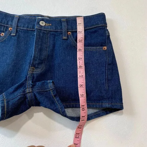 Abercrombie & Fitch Low Rise Mini Denim Shorts Size 25 Dark Wash Y2K - Image 6