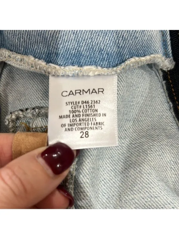 Carmar Blue Distressed Mini Skirt Size 28 (Size 6) - Image 4