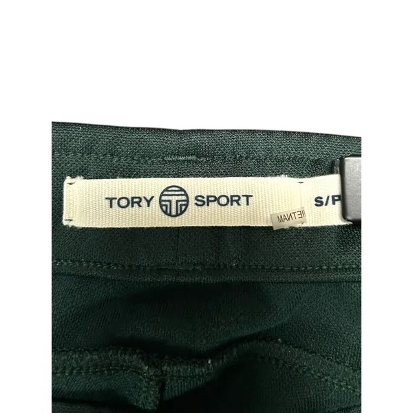 Tory Burch‎ Sport Womens Green White Track Pants Athletic Zip Leg Streetwear S - Image 3